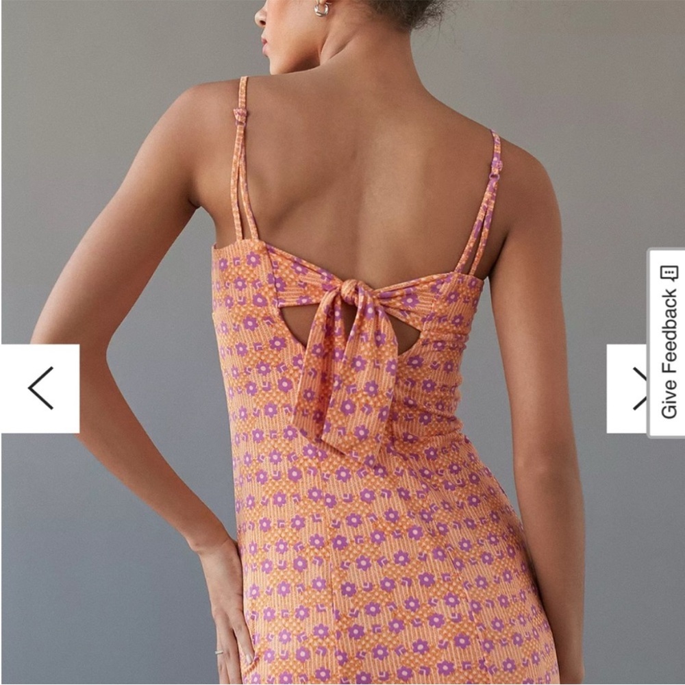 Urban Outfitters Pink and Yellow Sundress Sleeveless Spaghetti Strap